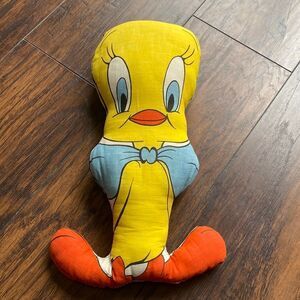 Vintage Warner Bros Merry Melodies Tweetie Bird Pillow Stuffed Plush Doll RARE!